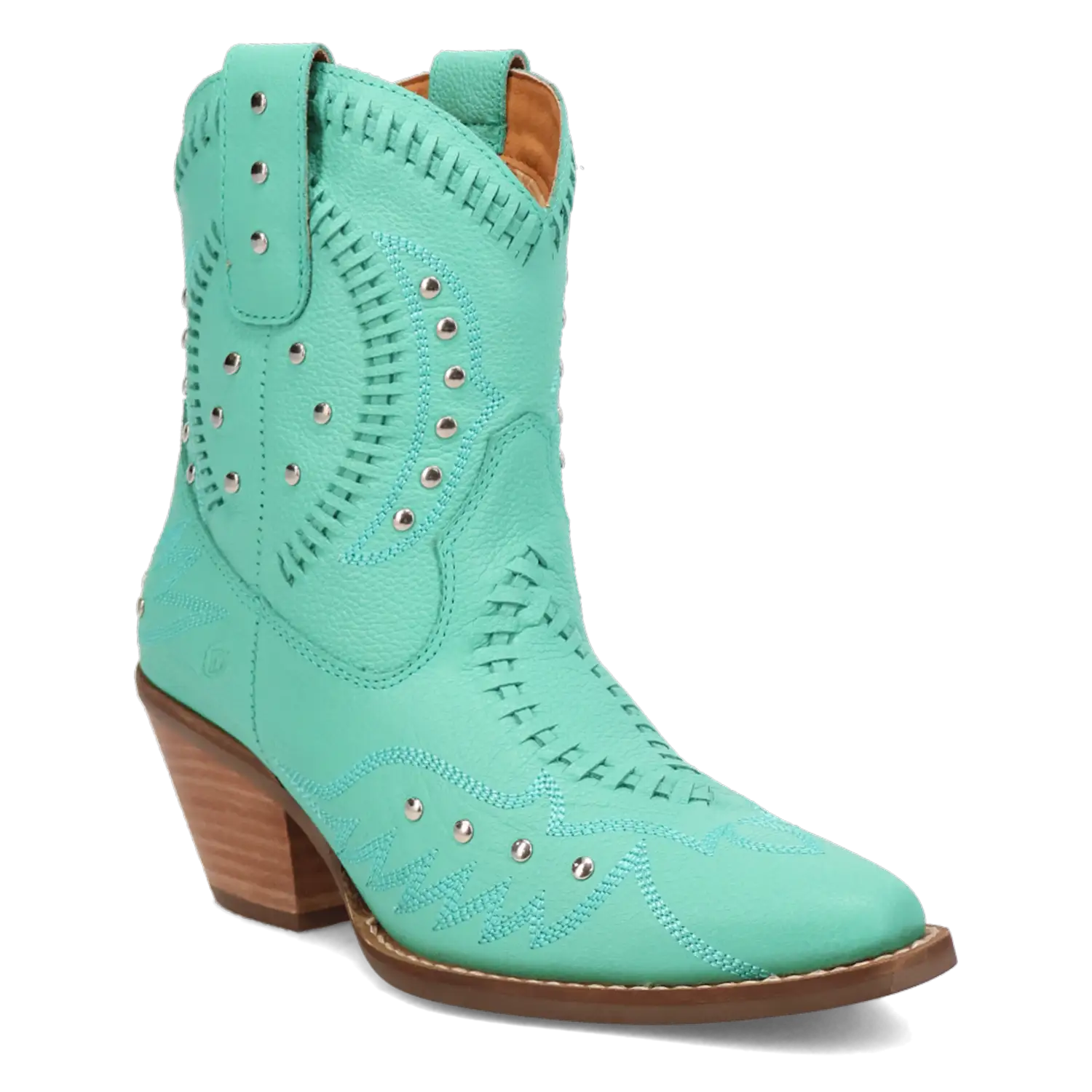 Dingo Precious - Women's Leather Ankle Cowgirl Boots Green Regular