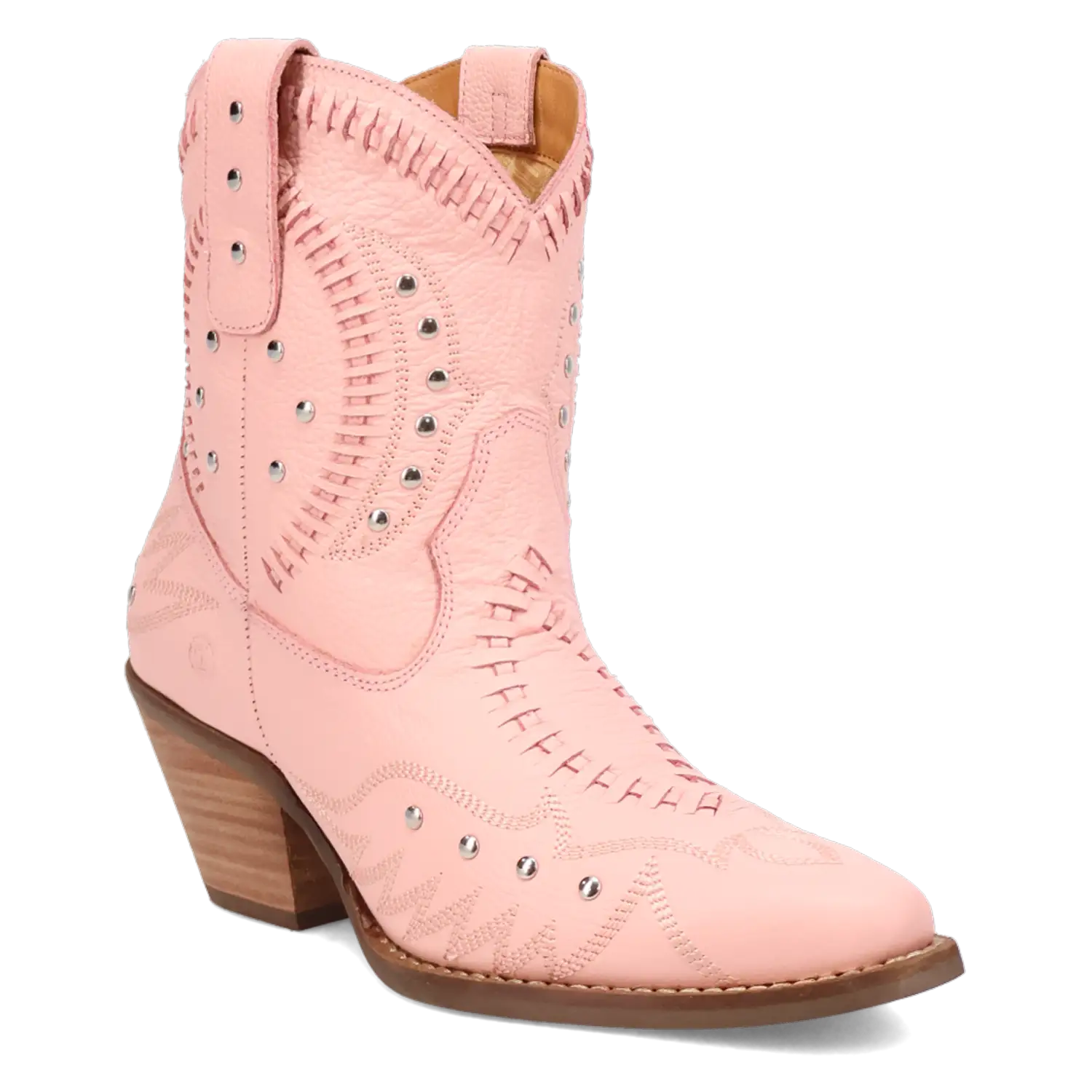 Dingo Precious - Women's Leather Ankle Cowgirl Boots Pink Regular
