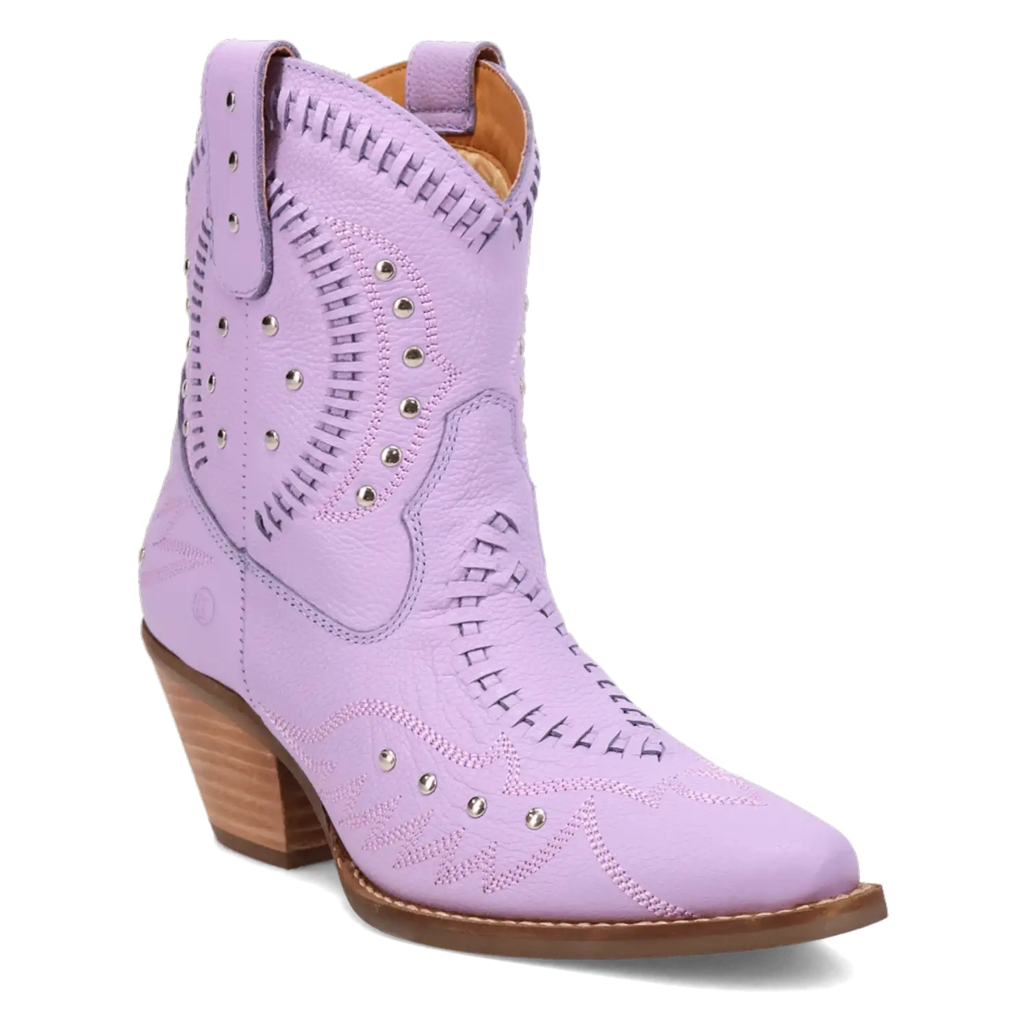 Dingo Precious - Women's Leather Ankle Cowgirl Boots Lavender Regular