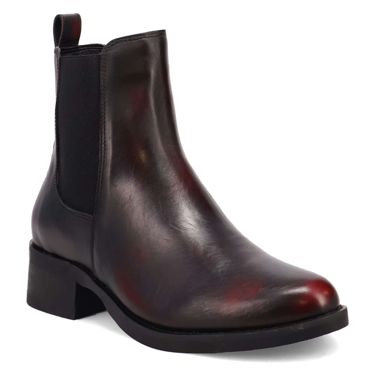 Dingo Camino - Mens Leather Chelsea Boots Black Cherry Regular