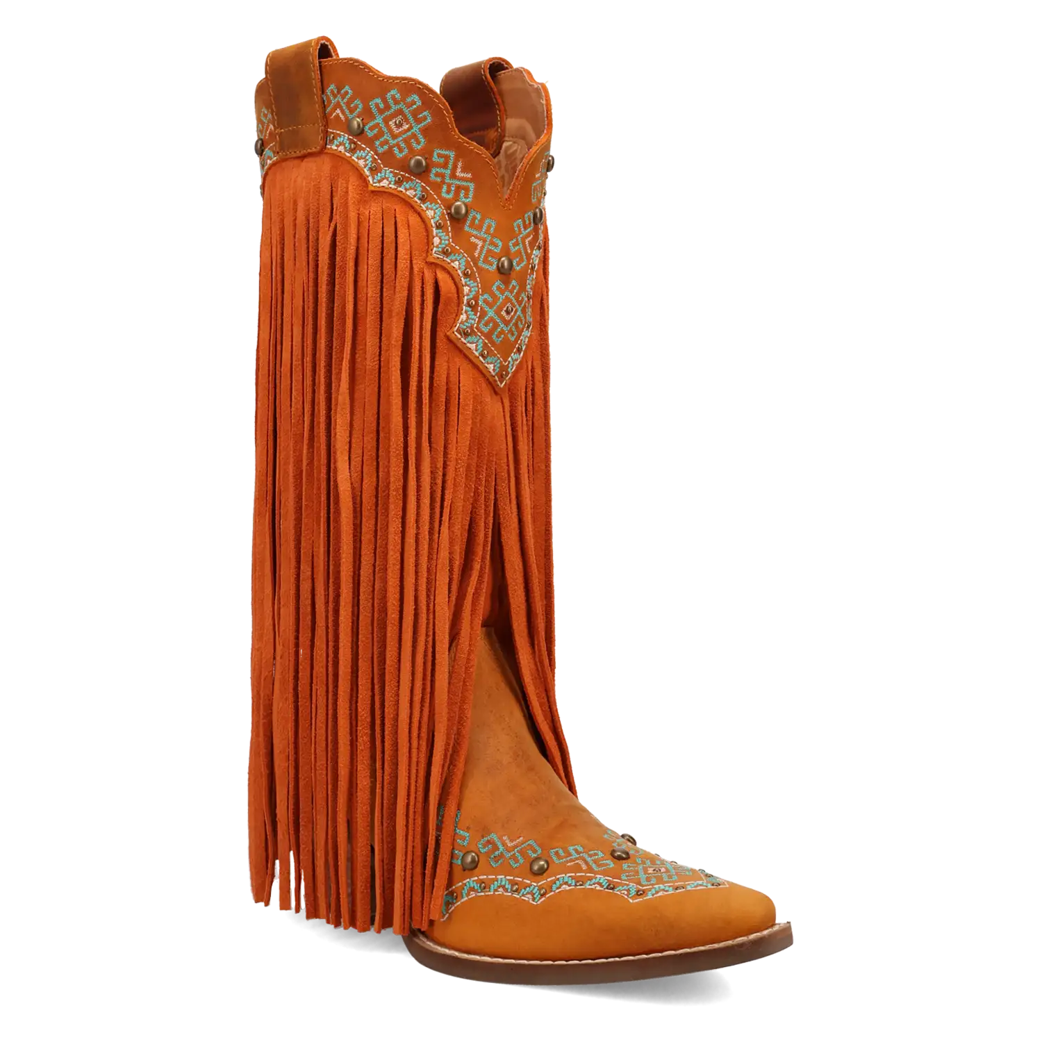 Dingo Tequila Sunrise - Women's Suede Leather Cowgirl Boots Rust Regular