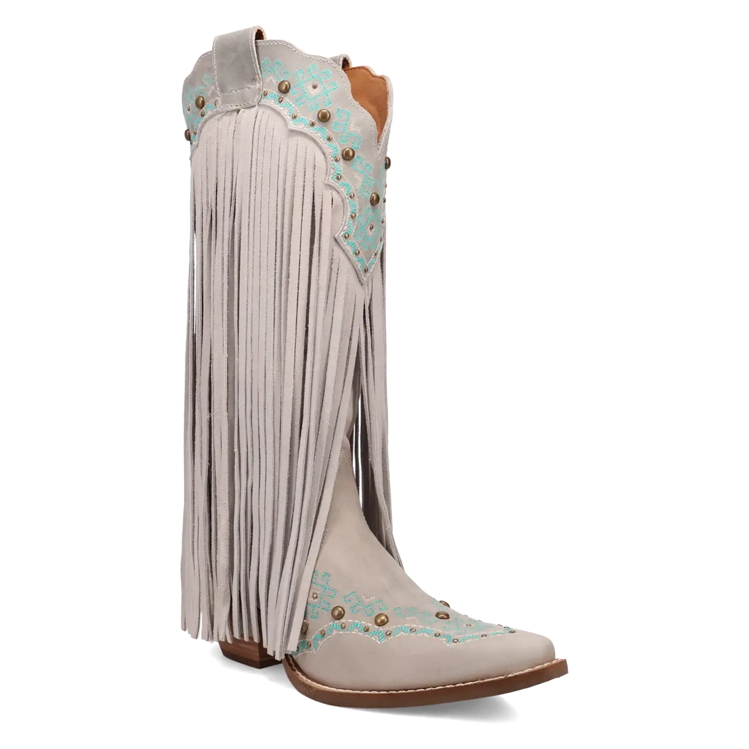 Dingo Tequila Sunrise - Women's Suede Leather Cowgirl Boots Off White Regular
