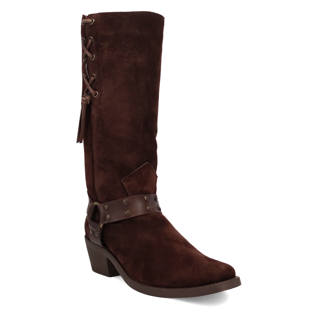 Dingo Bronco - Mens Suede Leather Cowboy Boots Brown Regular