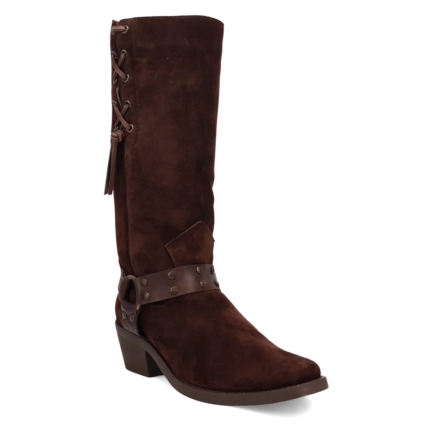 Dingo Bronco - Mens Suede Leather Cowboy Boots Brown Regular