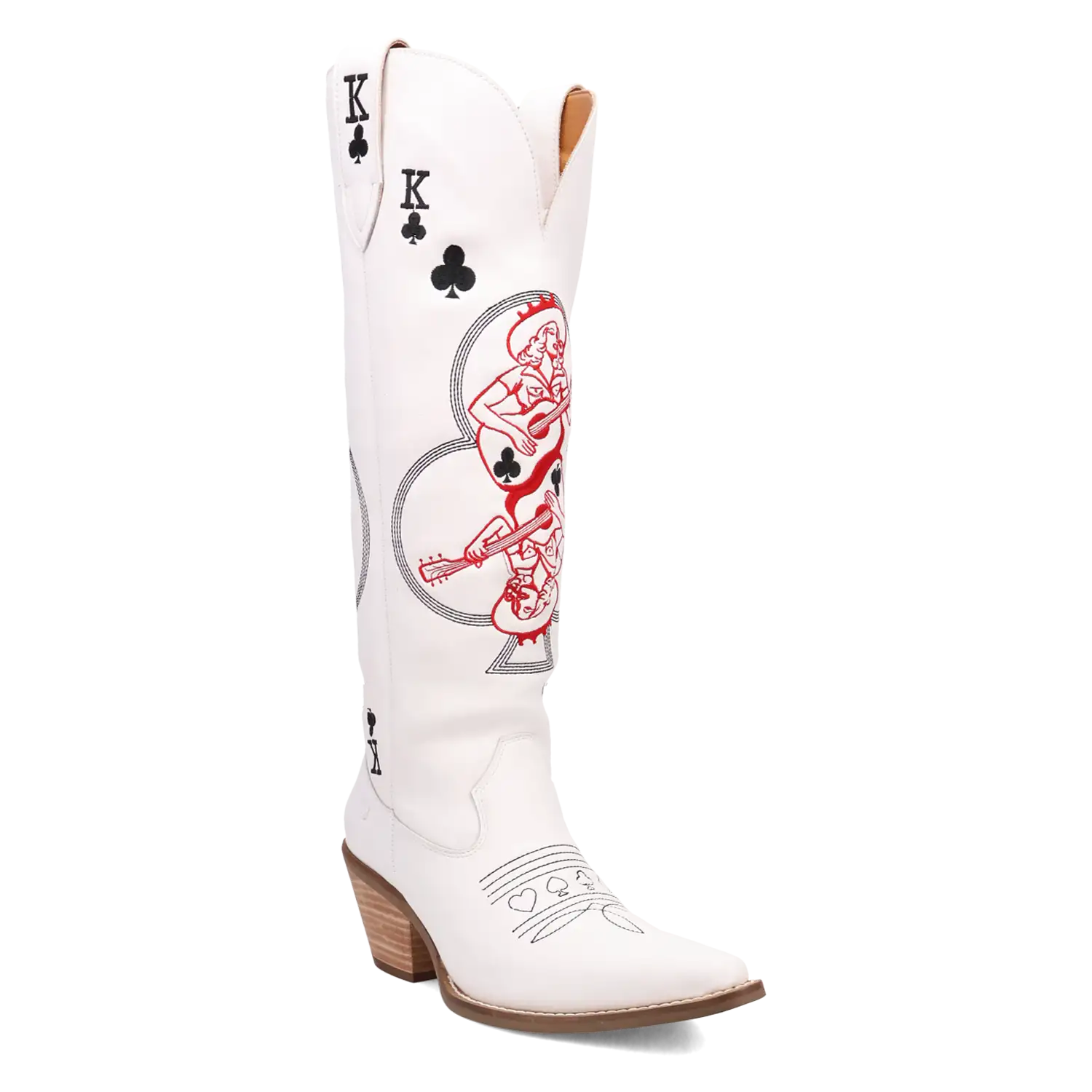 Dingo King of Clubs - Women's Leather Cowgirl Boots White Regular