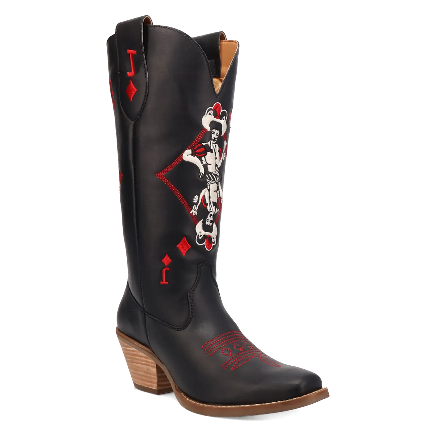 Dingo Jack of Diamonds - Women's Leather Cowgirl Boots Black Regular