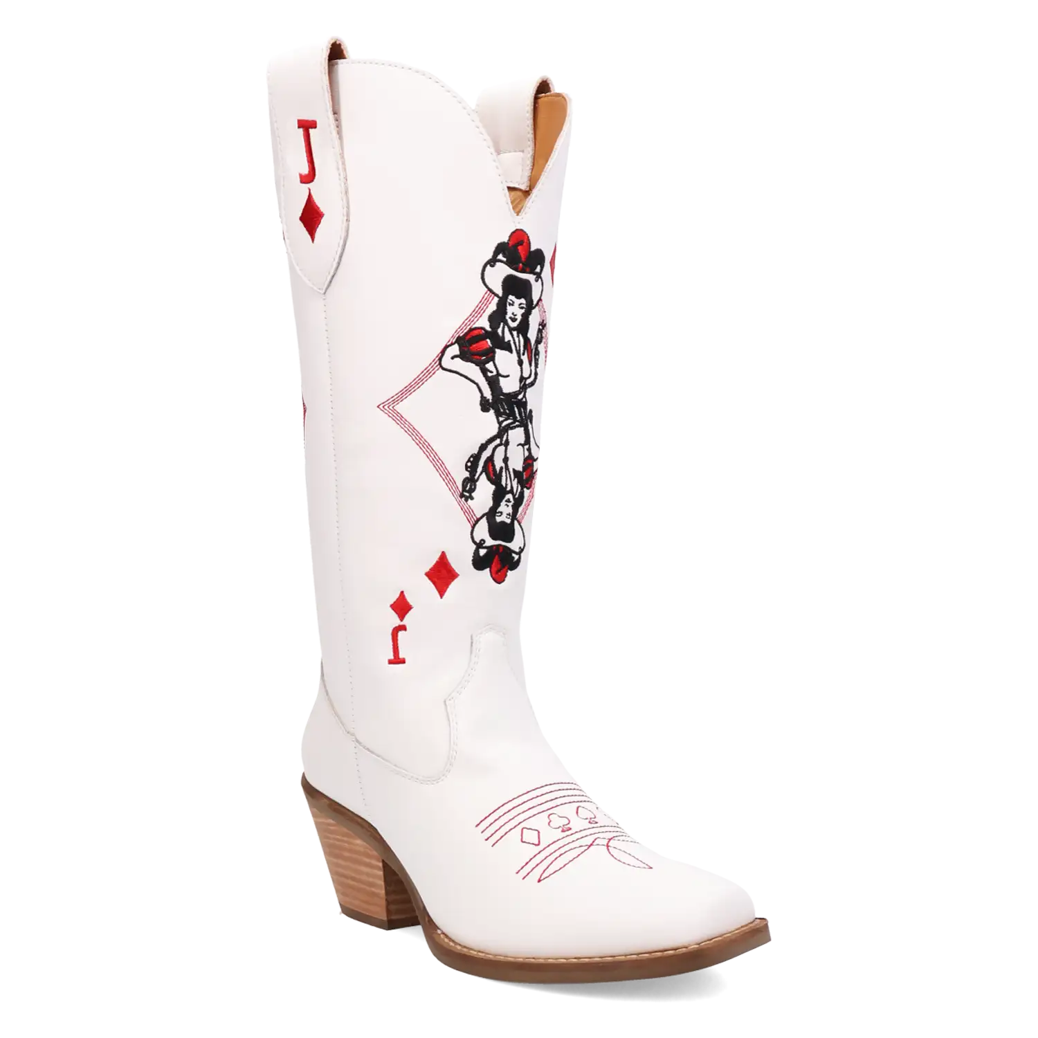 Dingo Jack of Diamonds - Women's Leather Cowgirl Boots White Regular