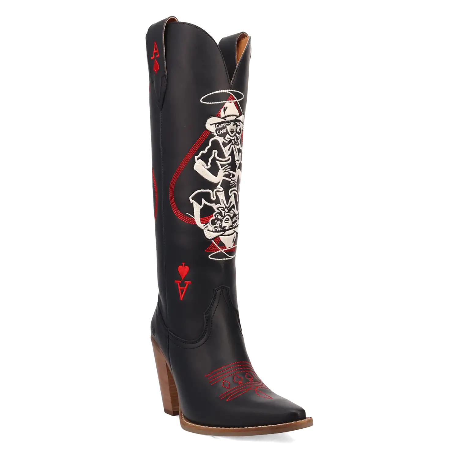 Dingo Ace of Spades - Women's Leather Cowgirl Boots Black Regular