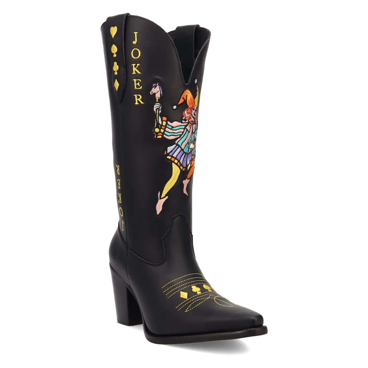 Dingo Joker - Women's Leather Cowgirl Boots Black Regular