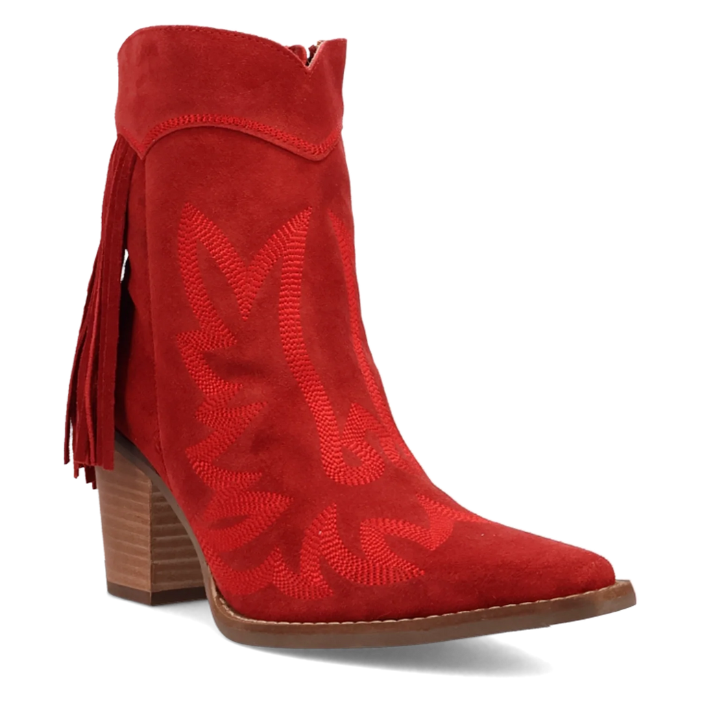 Dingo Wild Sage - Women's Suede Leather Booties Red Regular