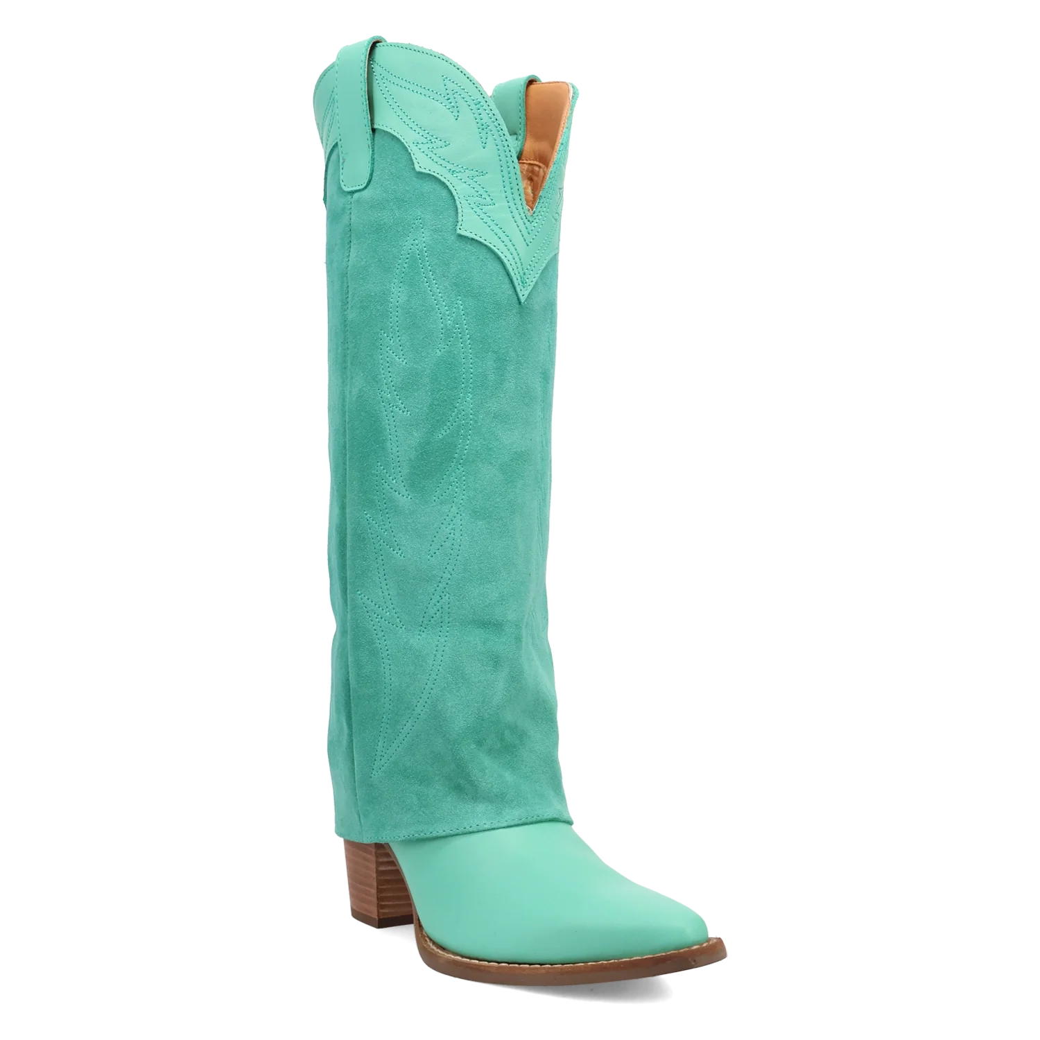Dingo Wild Fire - Women's Leather Cowgirl Boots Green Regular