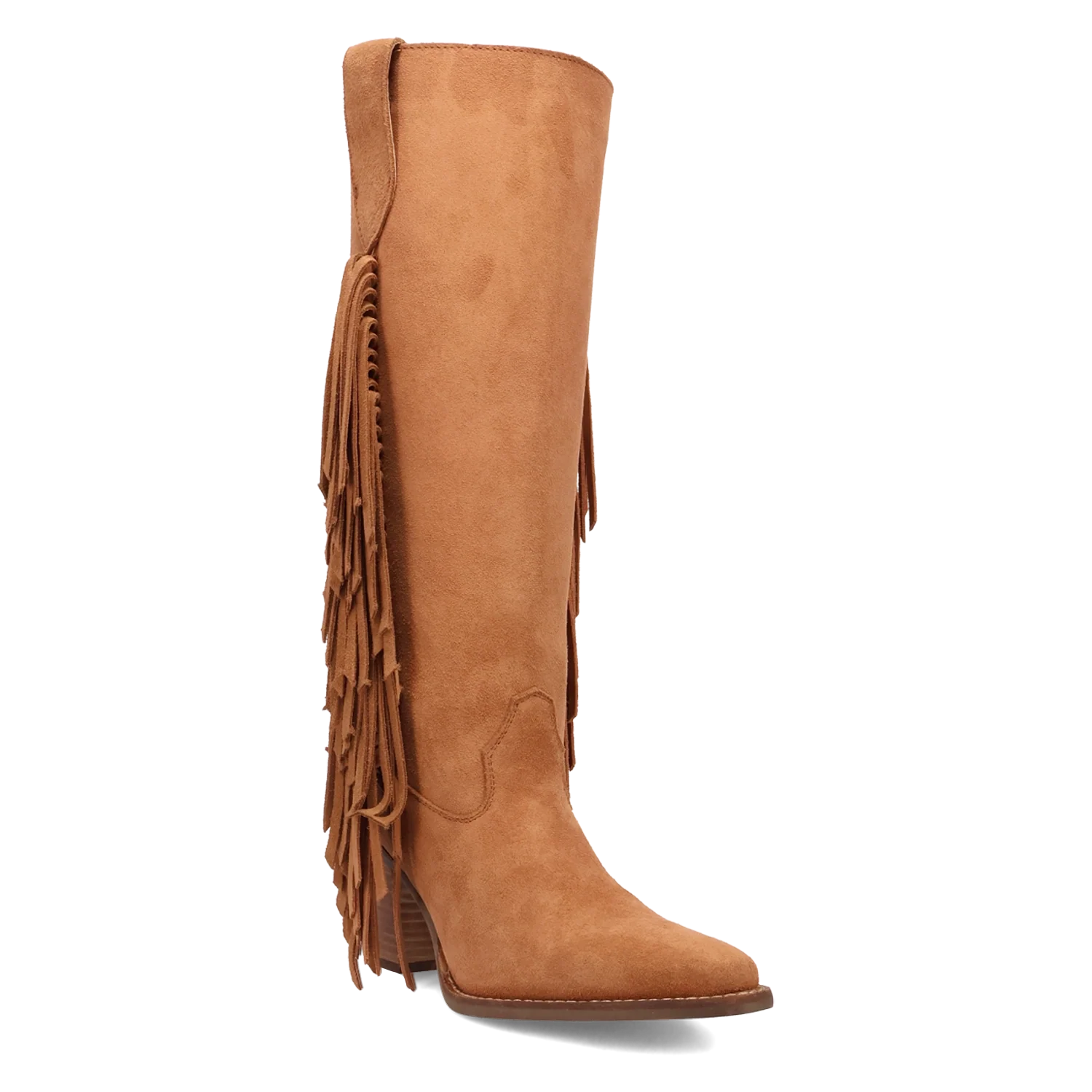 Dingo Twister - Women's Suede Leather Cowgirl Boots Camel Regular