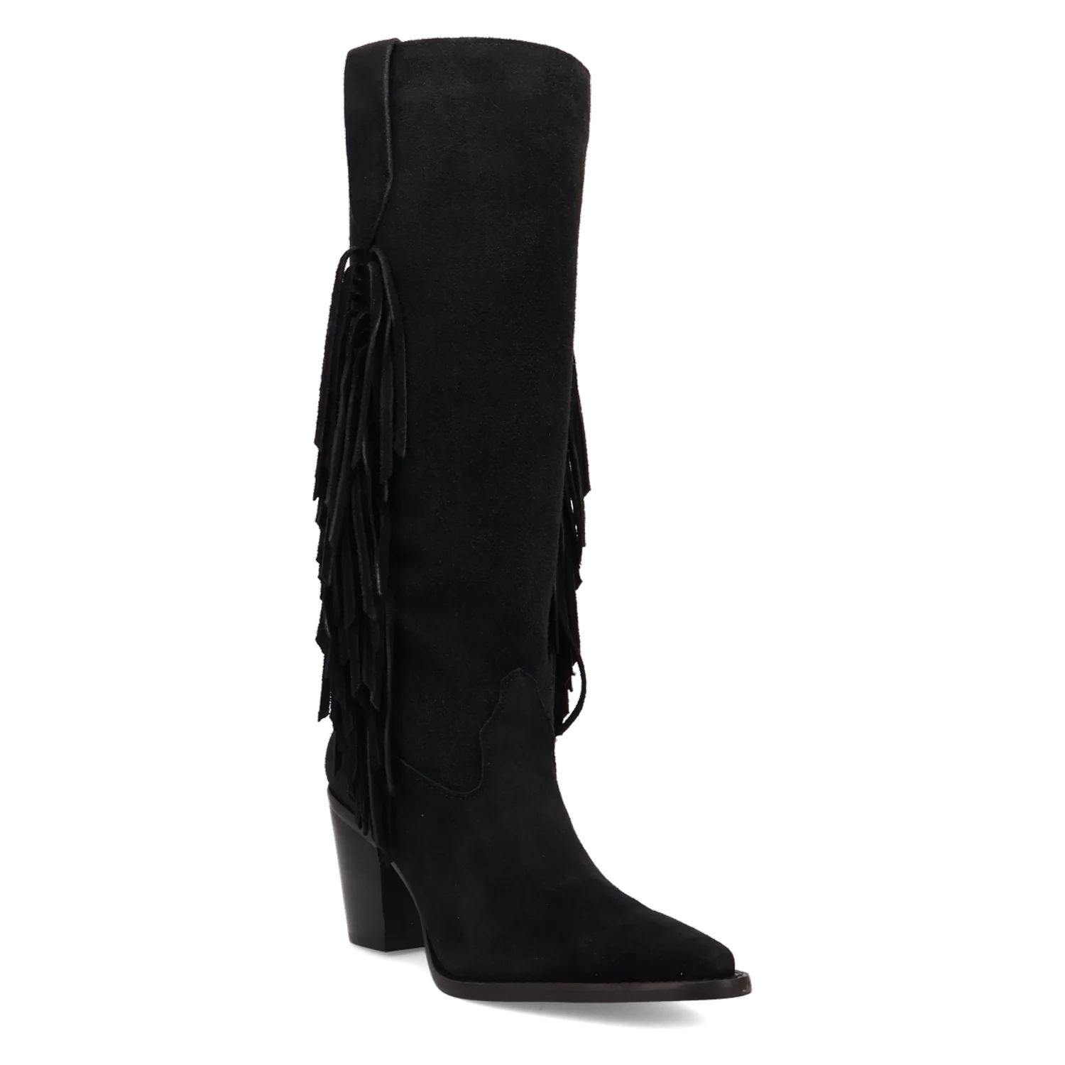 Dingo Twister - Women's Suede Leather Cowgirl Boots Black Regular