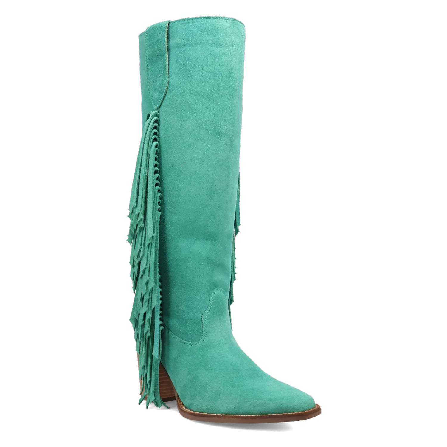 Dingo Twister - Women's Suede Leather Cowgirl Boots Green Regular
