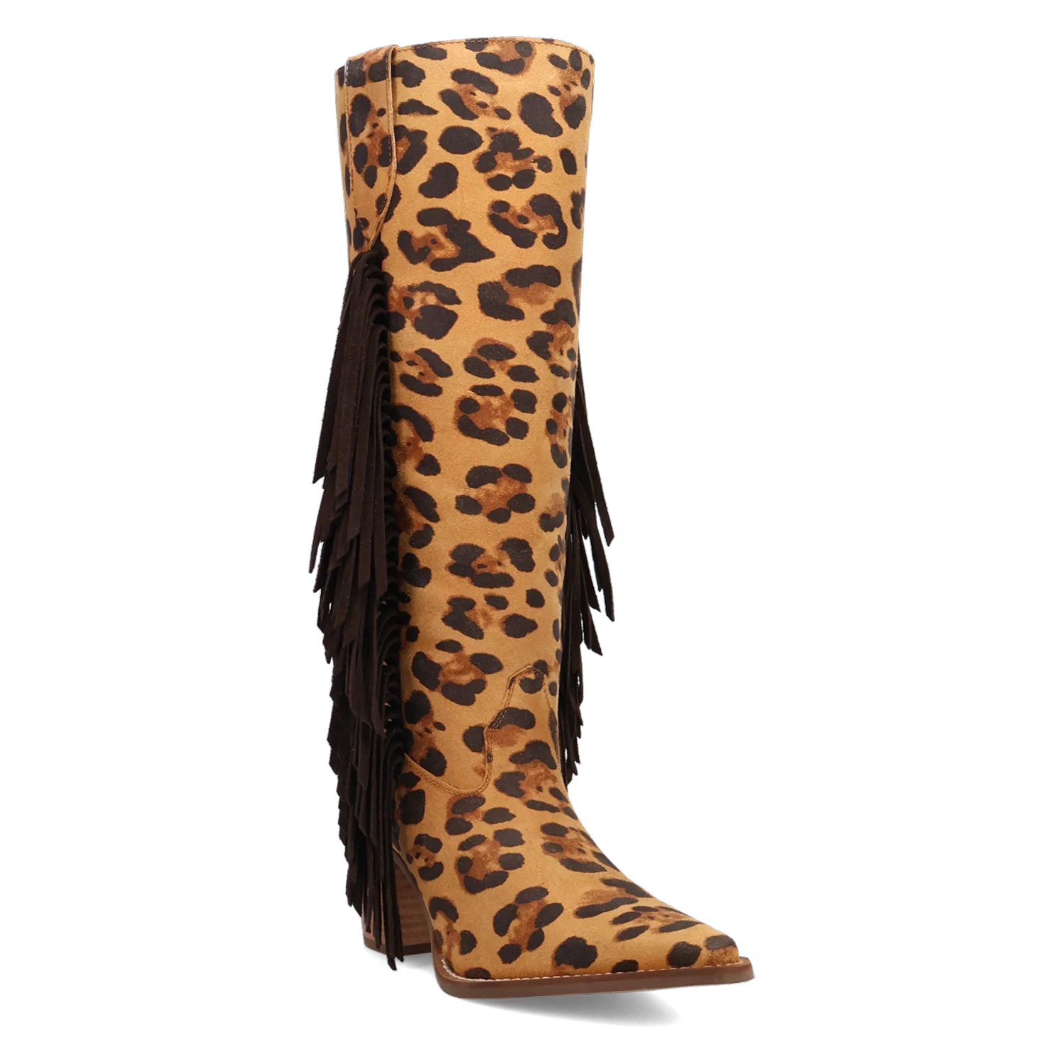 Dingo Twister - Women's Suede Leather Cowgirl Boots Leopard Regular