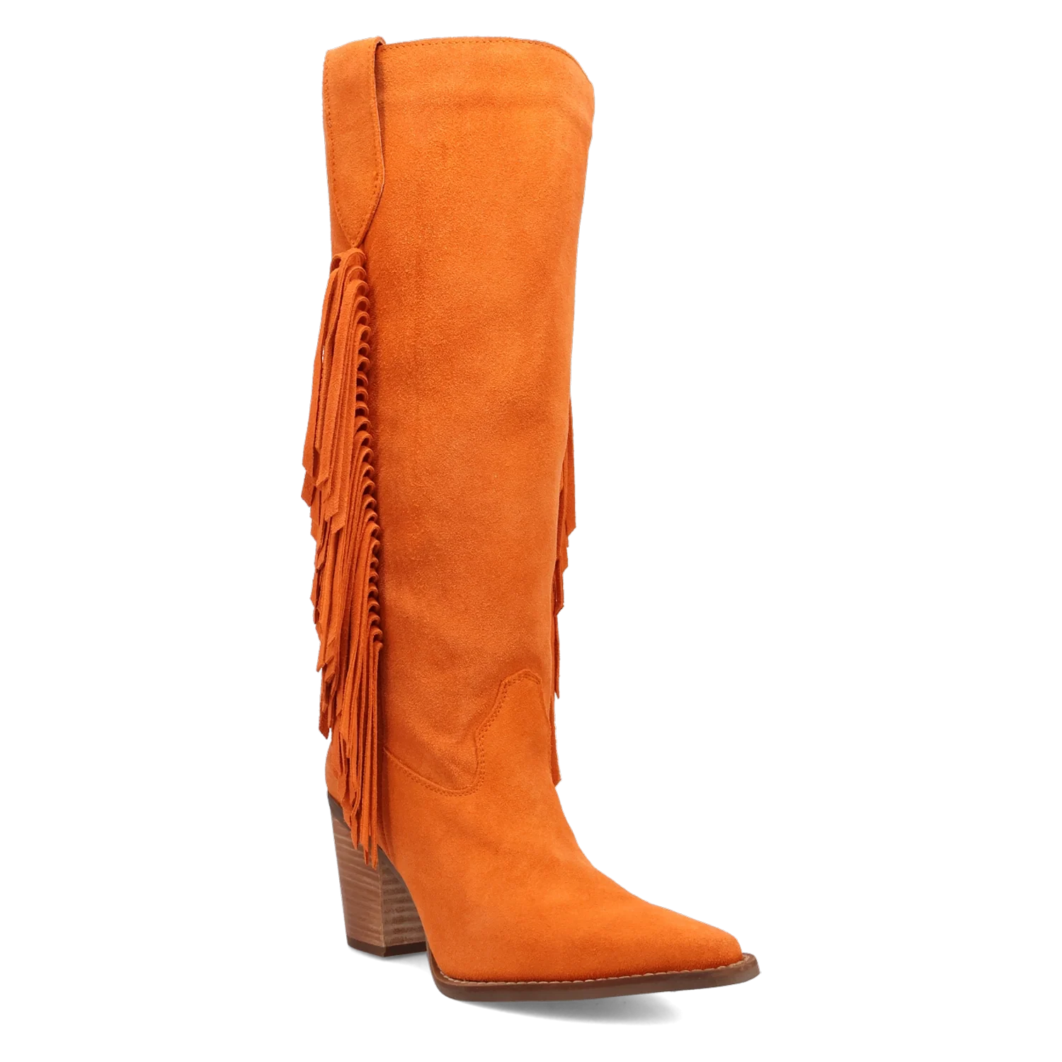 Dingo Twister - Women's Suede Leather Cowgirl Boots Orange Regular