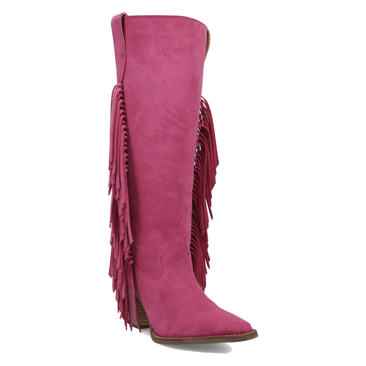 Dingo Twister - Women's Suede Leather Cowgirl Boots Fuchsia Regular