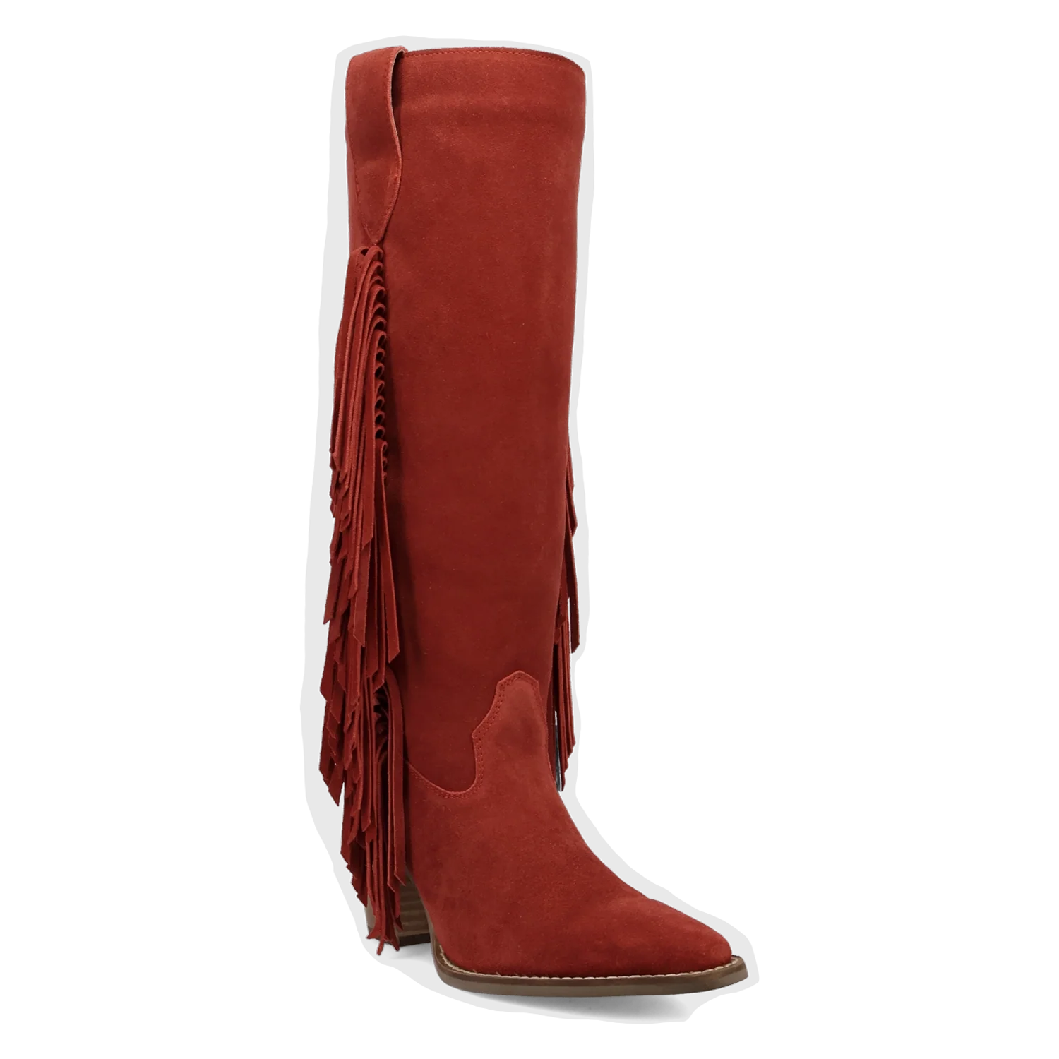 Dingo Twister - Women's Suede Leather Cowgirl Boots Red Regular