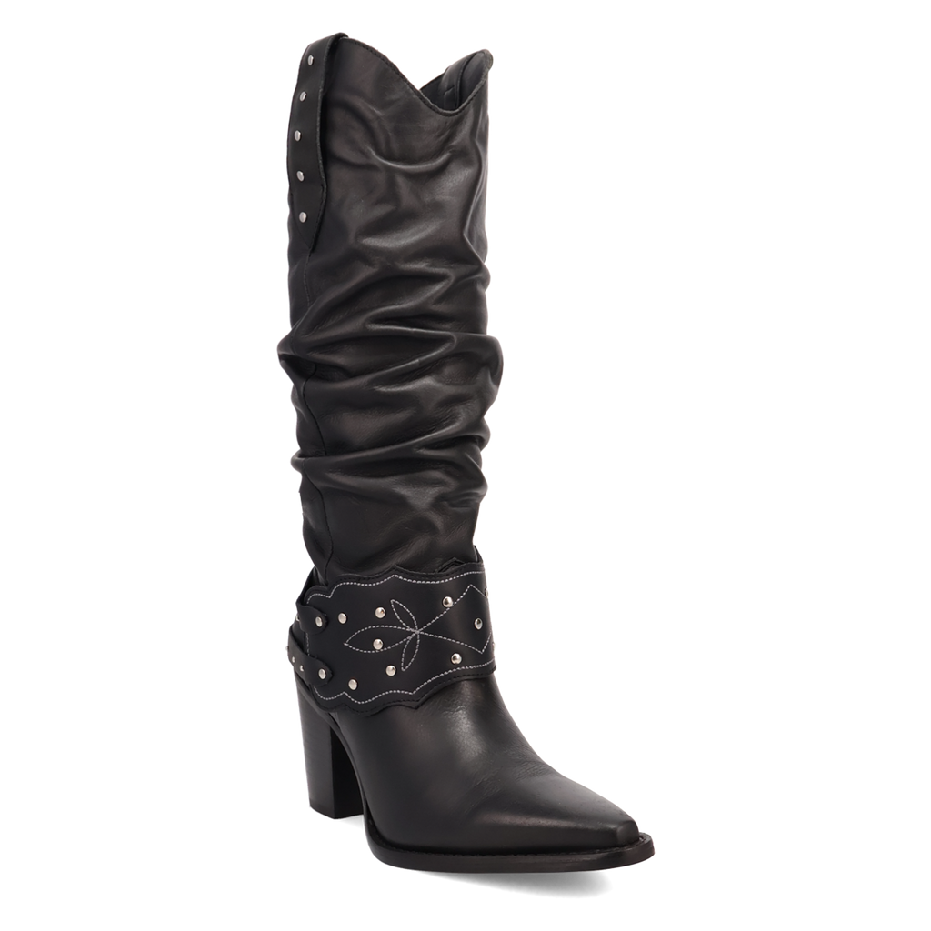 Dingo Grit N' Grace - Women's Leather Cowgirl Boots Black Regular