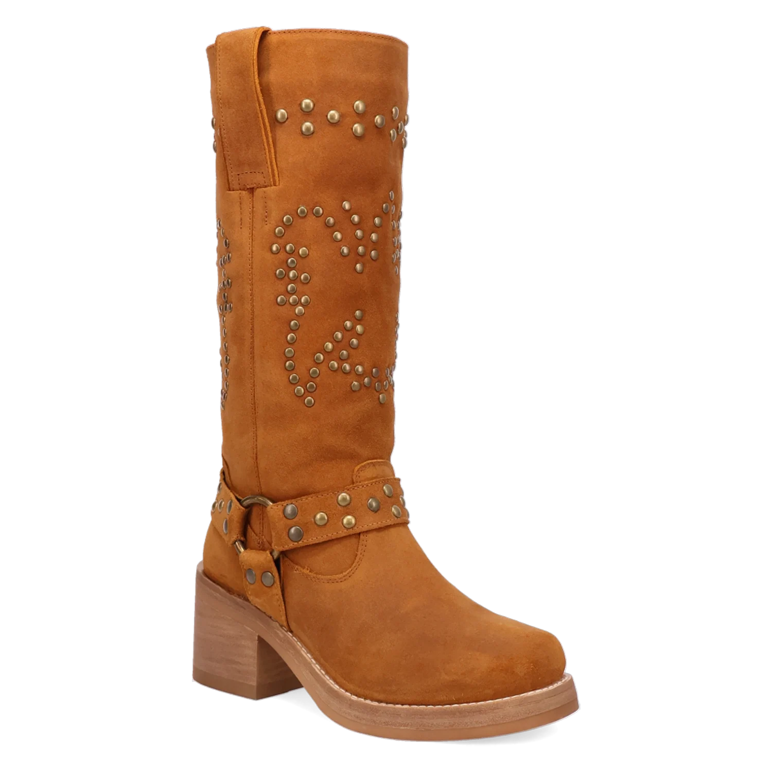 Dingo Troubadour - Women's Suede Leather Cowgirl Boots Tan Regular