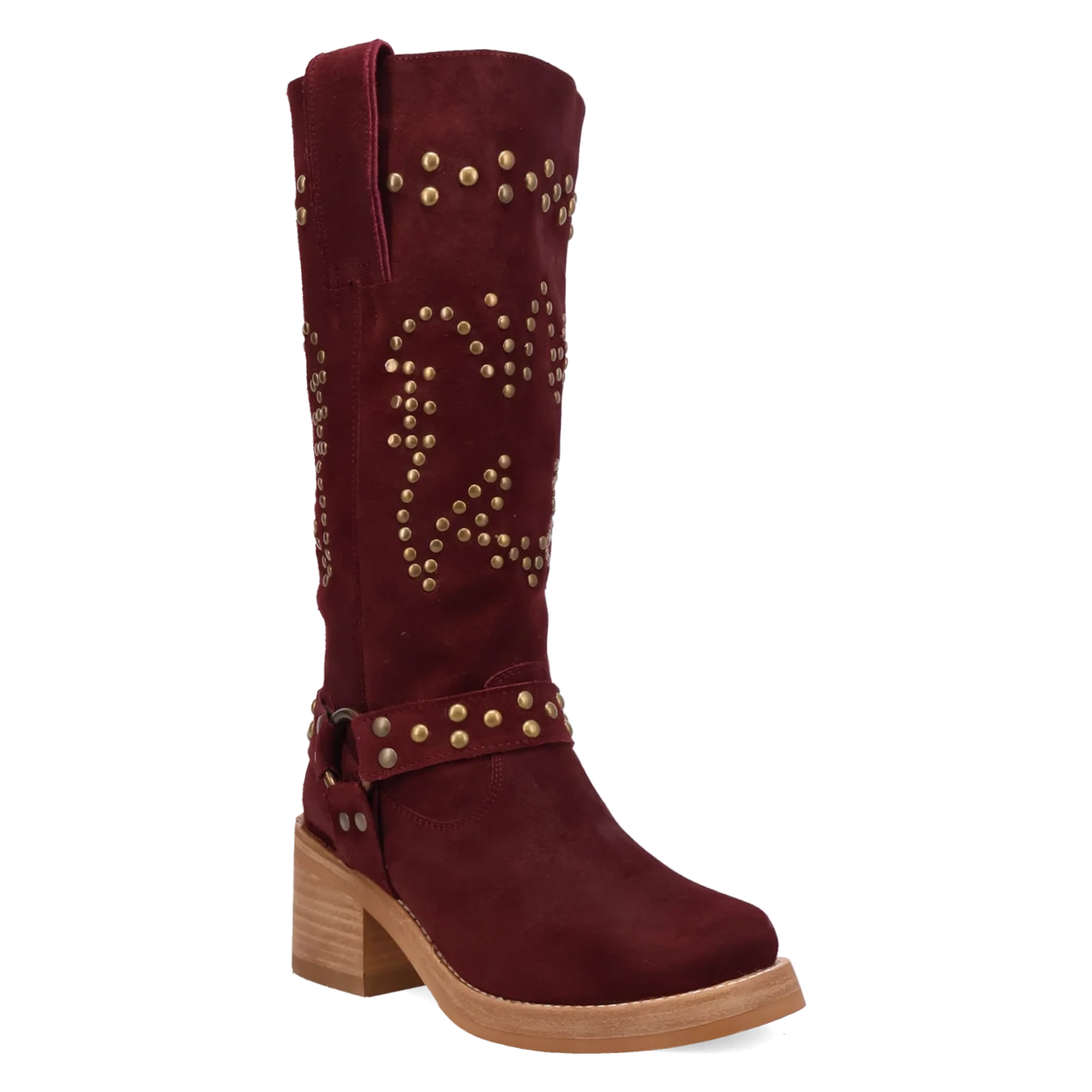 Dingo Troubadour - Women's Suede Leather Cowgirl Boots Wine Regular
