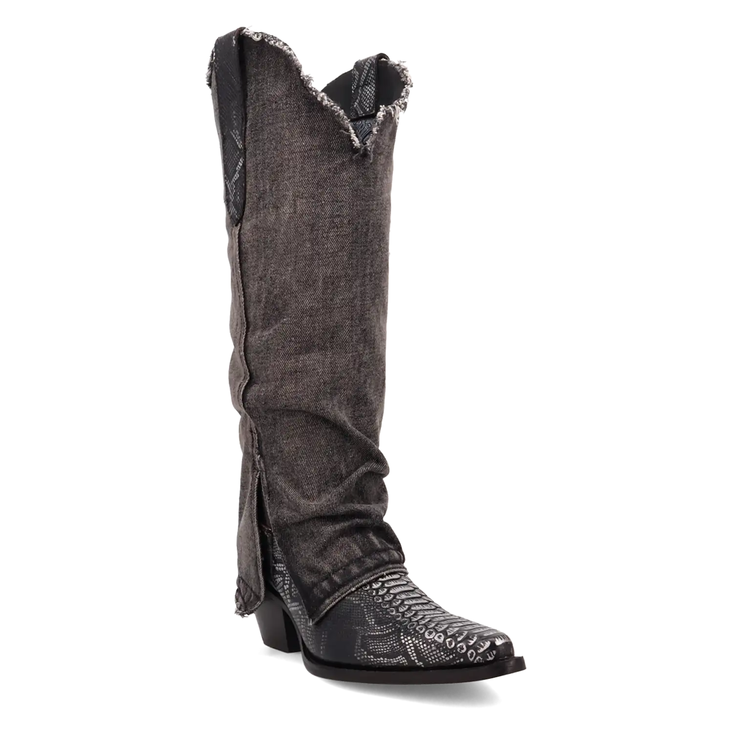 Dingo Shabby - Women's Denim Cowgirl Boots Black Regular