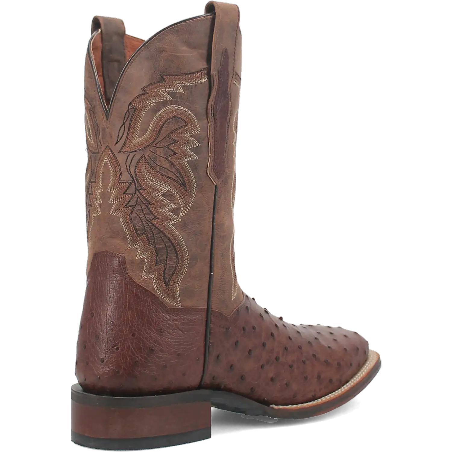 Dan Post Alamosa (Chocolate/Brown) - Men's Ostrich Skin Leather Cowboy Boots
