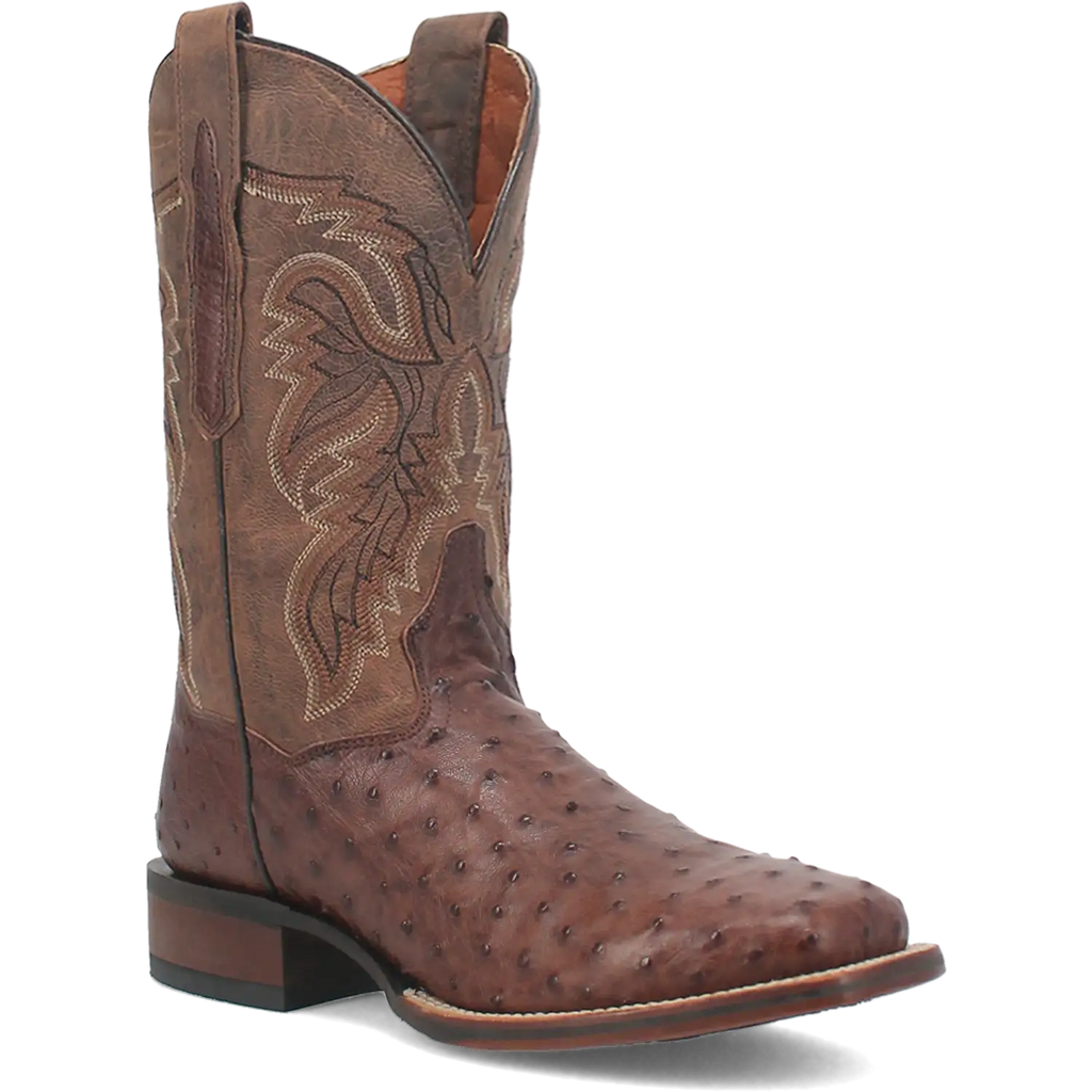 Dan Post Alamosa (Chocolate/Brown) - Men's Ostrich Skin Leather Cowboy Boots Brown