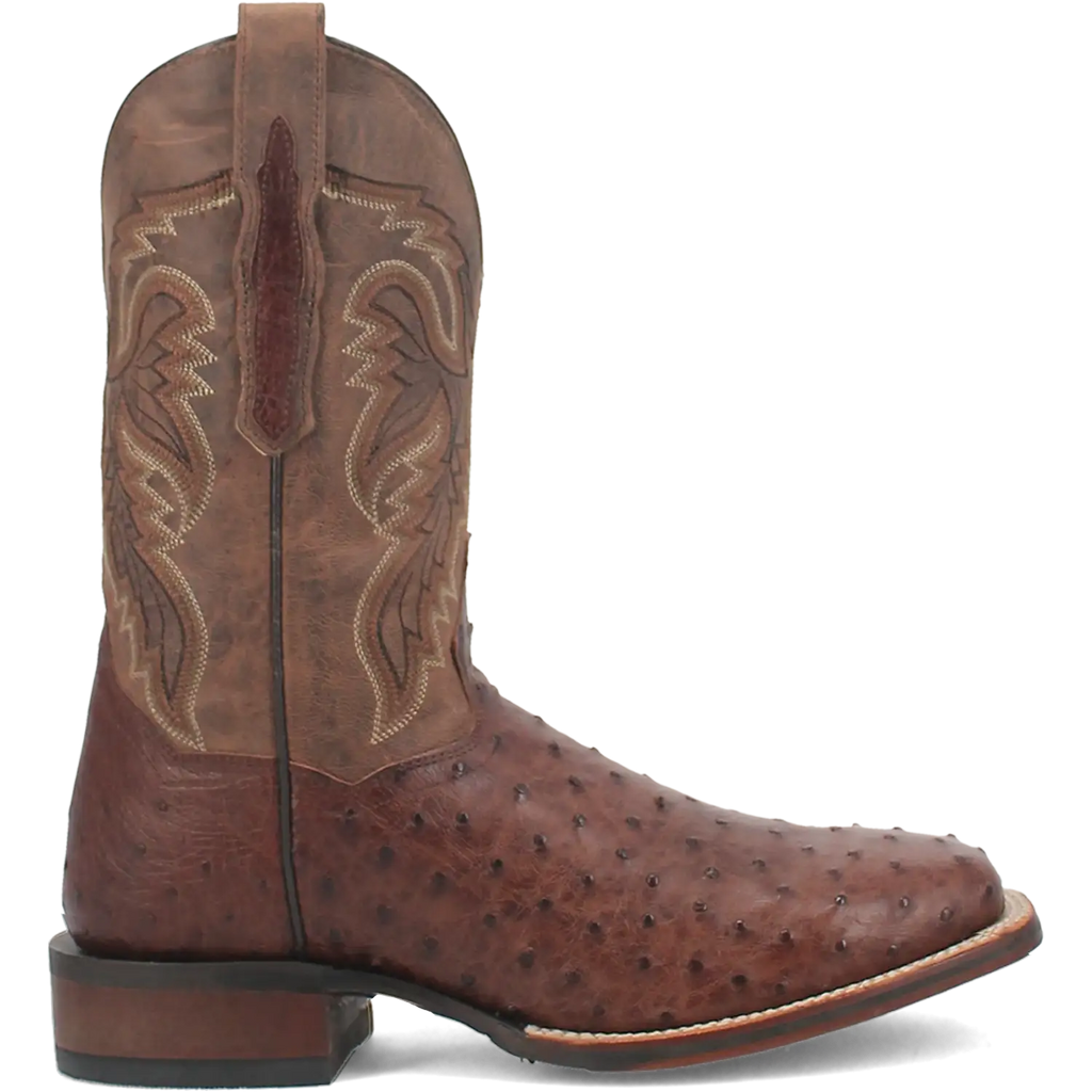 Dan Post Alamosa (Chocolate/Brown) - Men's Ostrich Skin Leather Cowboy Boots