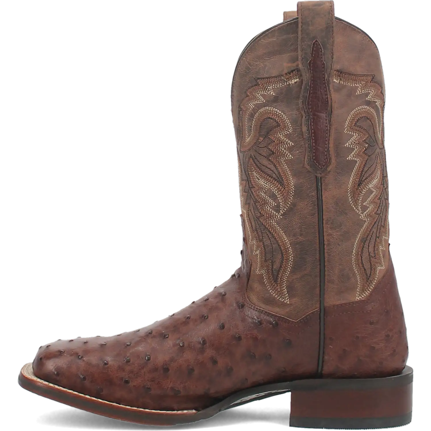 Dan Post Alamosa (Chocolate/Brown) - Men's Ostrich Skin Leather Cowboy Boots