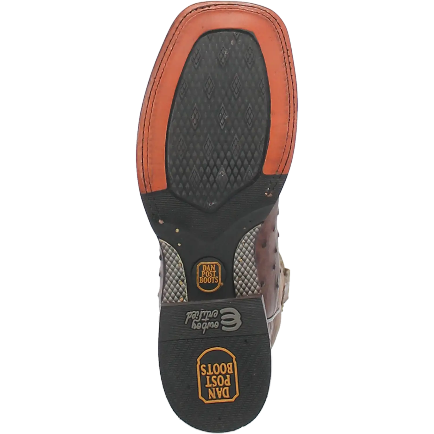 Dan Post Alamosa (Chocolate/Brown) - Men's Ostrich Skin Leather Cowboy Boots