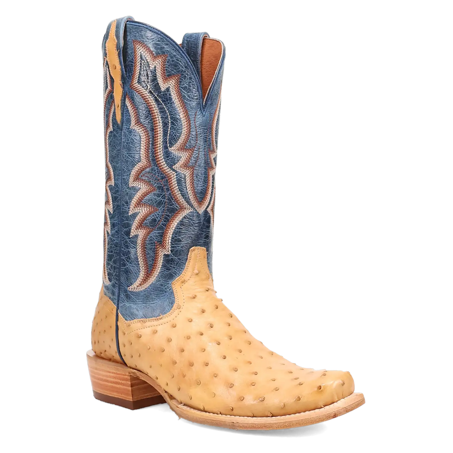 Dan Post Brady - Men's Full Quill Ostrich Leather Cowboy Boots Blue