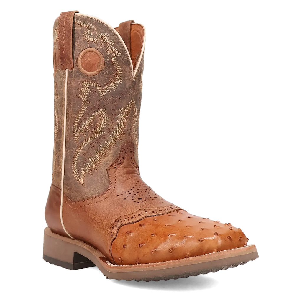 Dan Post Martel - Men's Ostrich Skin Leather Cowboy Boots Brown