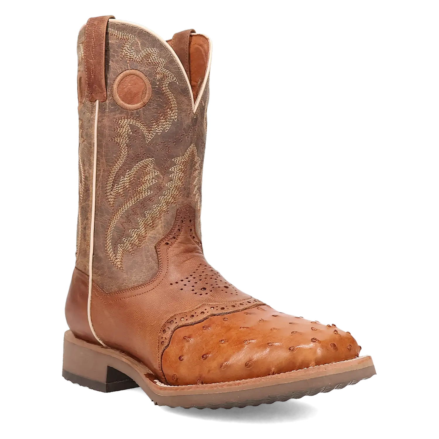 Dan Post Martel - Men's Ostrich Skin Leather Cowboy Boots Brown