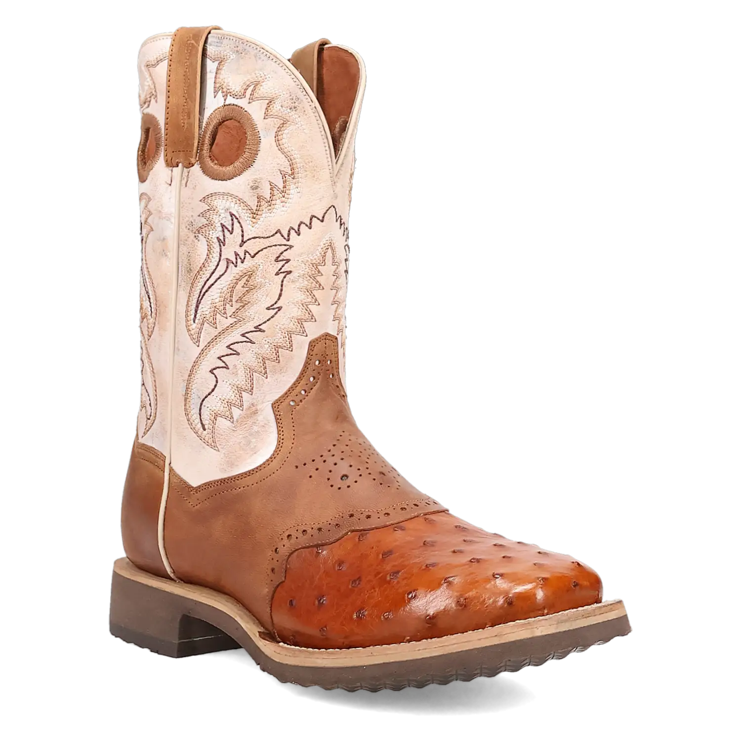 Dan Post Martel - Men's Ostrich Skin Leather Cowboy Boots Bone