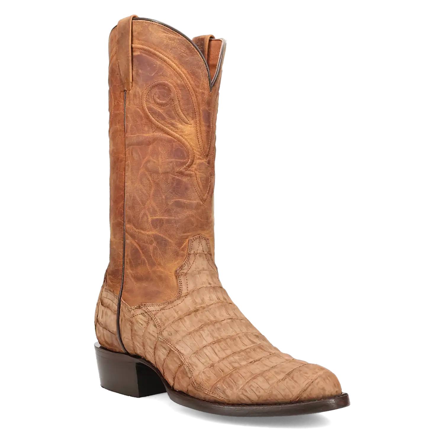 Dan Post Makara - Men's Caiman Skin Cowboy Boots Brown