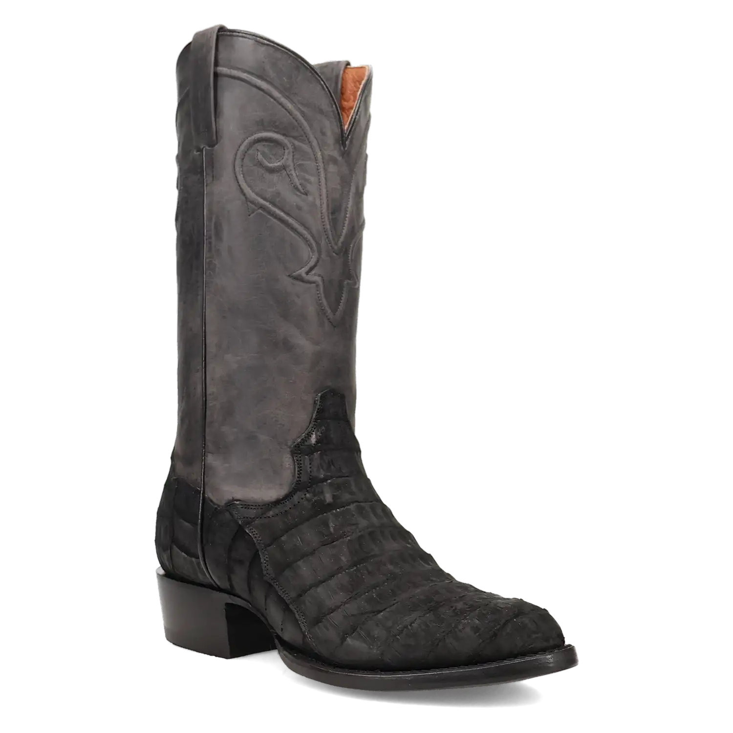 Dan Post Makara - Men's Caiman Skin Cowboy Boots Black