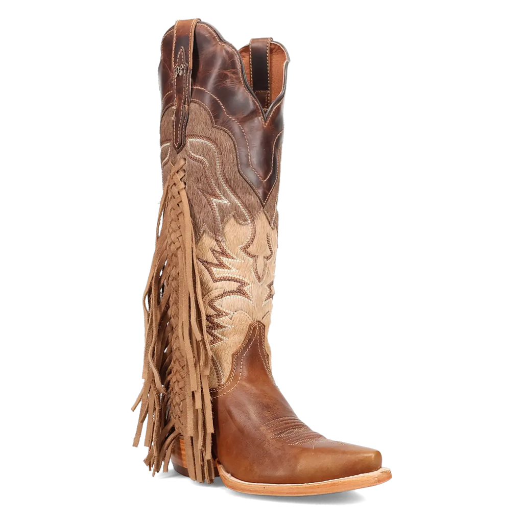 Dan Post Dayla - Women's Leather Hair-On Cowgirl Boots Tan Regular