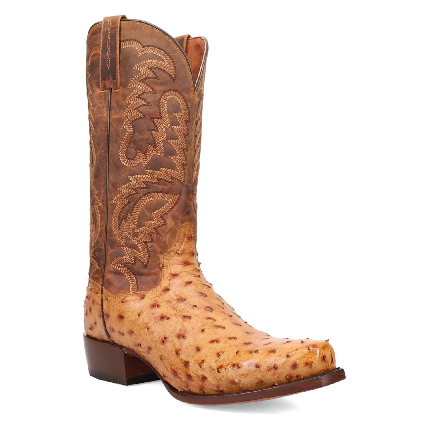 Dan Post Marco - Men's Ostrich Skin Leather Cowboy Boots Saddle