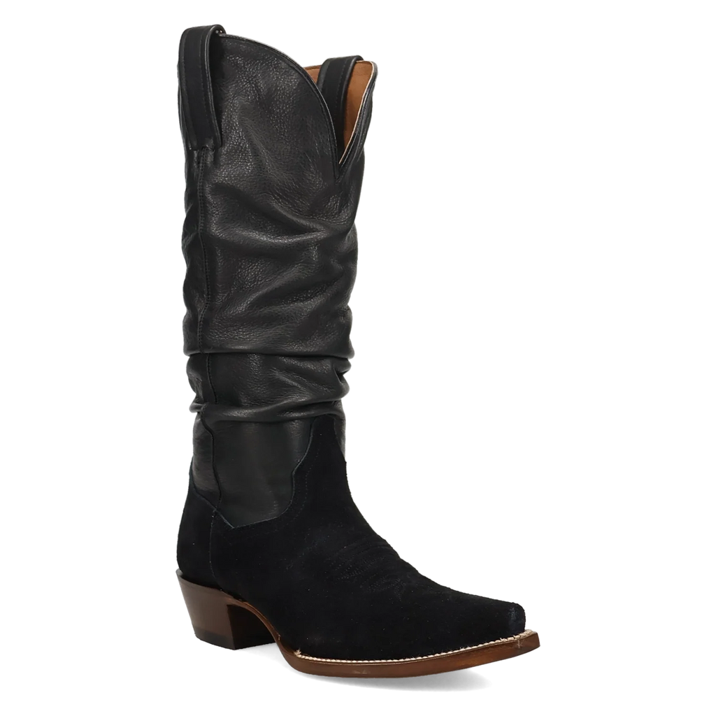 Dan Post Cowgirl Chic - Women's Suede Leather Cowgirl Boots Black Regular