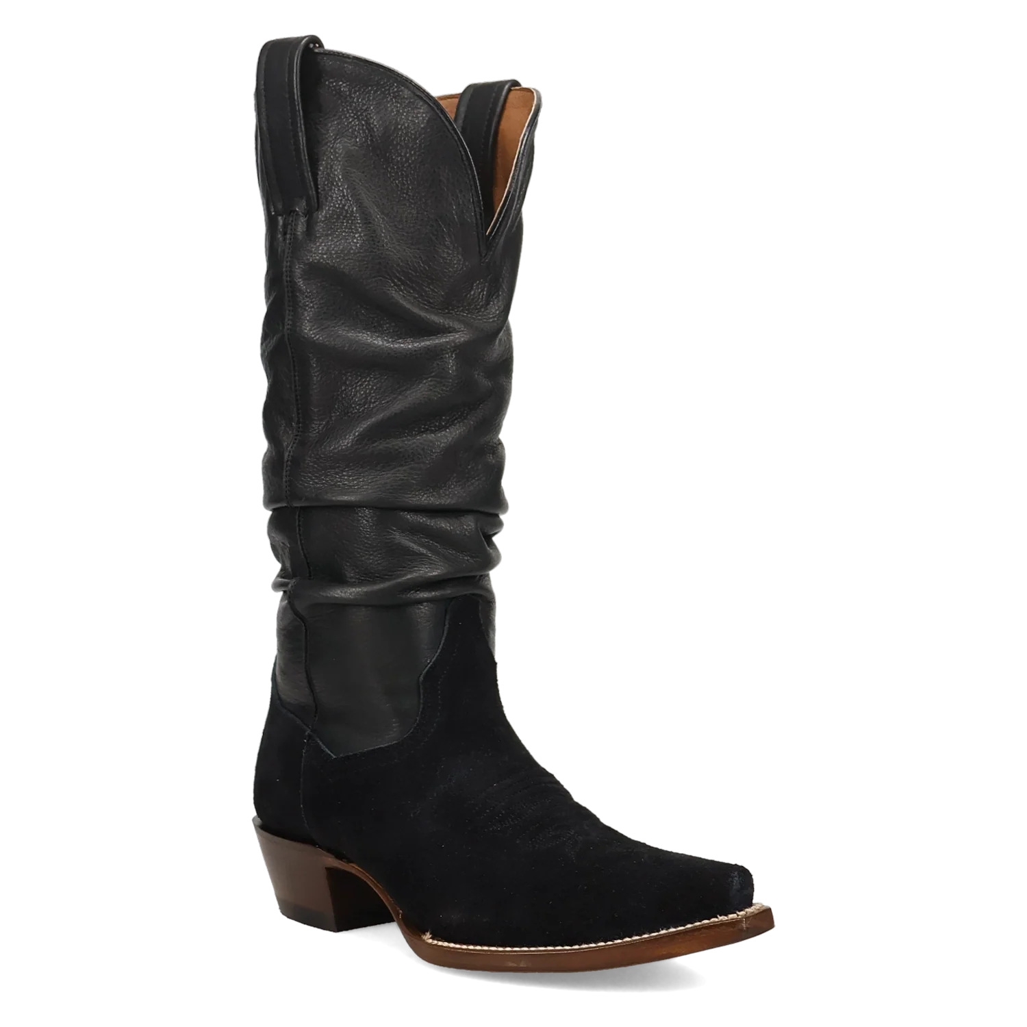 Dan Post Cowgirl Chic - Women's Suede Leather Cowgirl Boots Black Regular