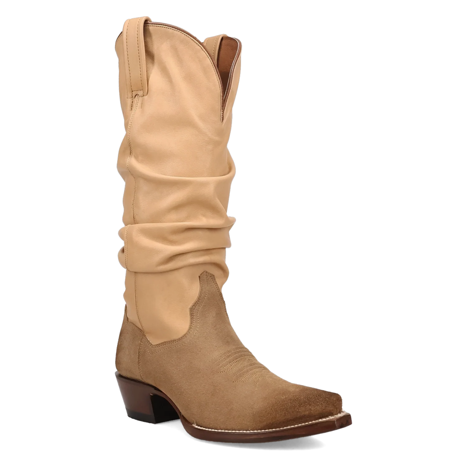 Dan Post Cowgirl Chic - Women's Suede Leather Cowgirl Boots Beige Regular