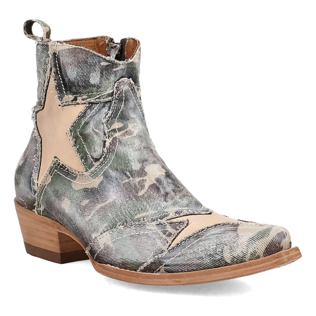 Dan Post Stardust - Women's Denim Cowgirl Booties Camo Regular