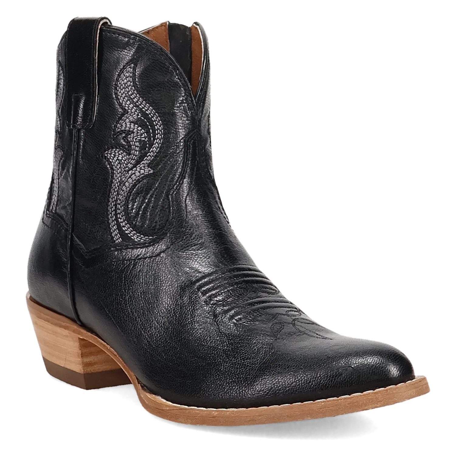 Dan Post Rustic Charm - Women's Leather Cowboy Booties Black Regular