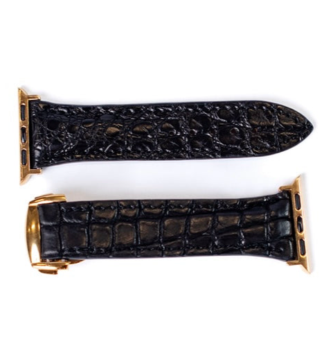 Apple Watch Band, Black Glazed Alligator