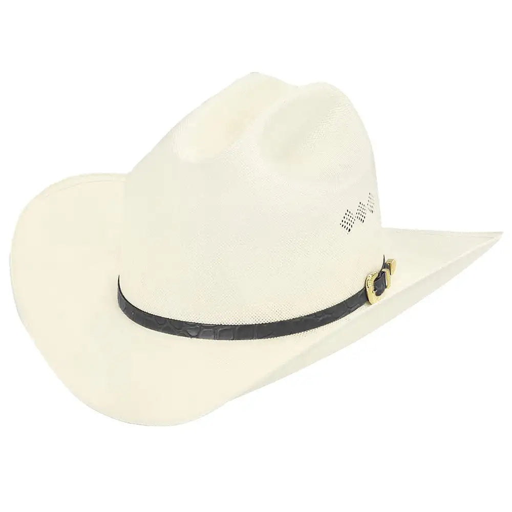 Larry Mahan's El Primero (3 1/2") - (15X) Straw Cowboy Hat Black Natural