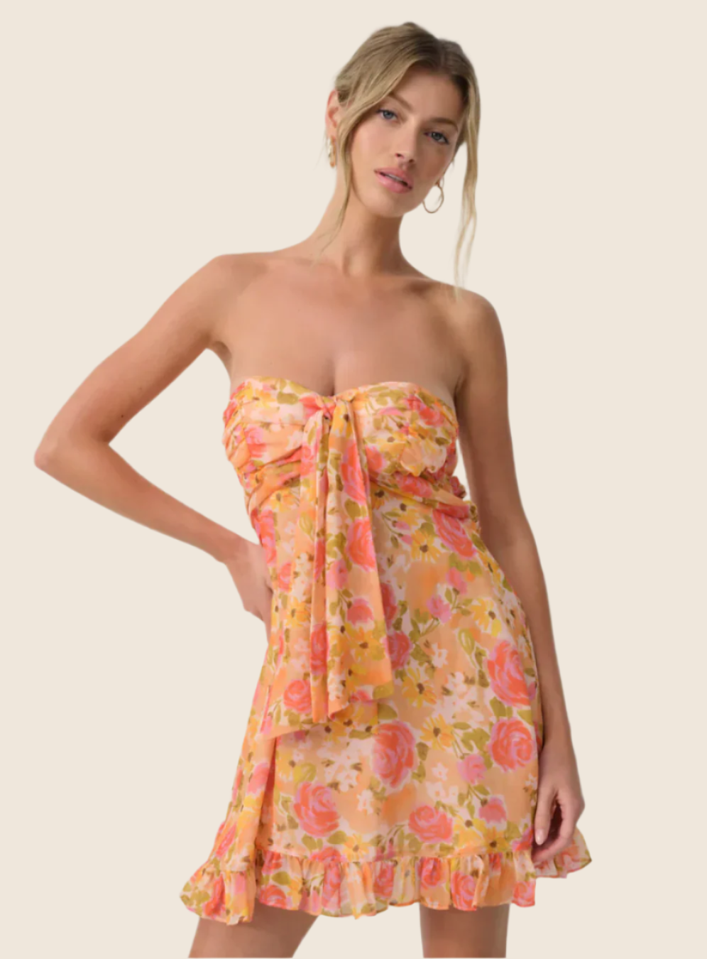 Fleur Mini Dress Yellow Floral
