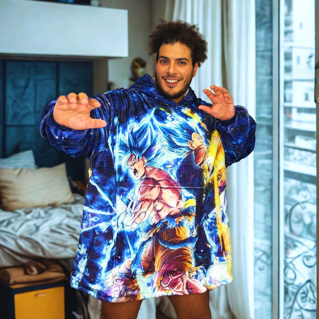 Dragon ball z Wearable Blanket Hoodie for Kids & Adults