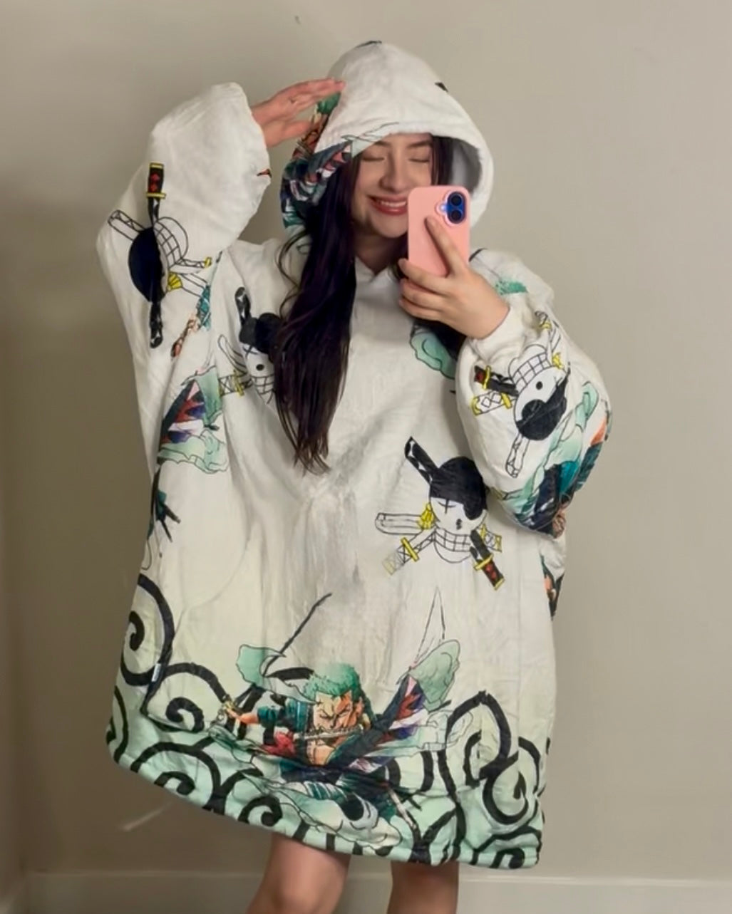 Zoro One Piece Wearable Blanket Hoodie for Kids & Adults | OLM Toys