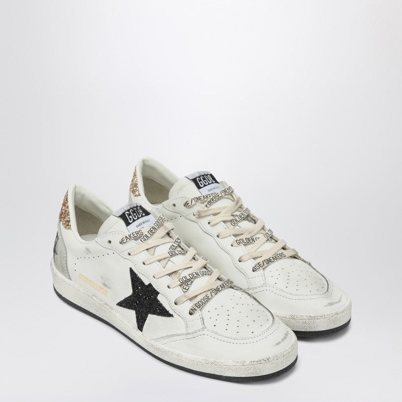 Golden Goose Sneakers Ball Star Withe/ Black With Glitter Women